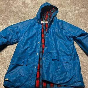 Vintage Rain Jacket with Plaid Lining